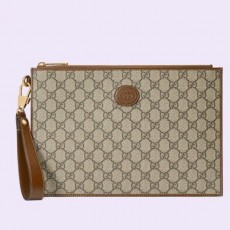 구* 인터로킹 G 파우치 ㅡ베이지