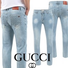 GUCCI 구찌 자가드 포켓 스틸 연청 슬림진