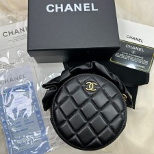 CHANEL 샤넬 클래식 체인 리본 램스킨 금장