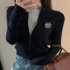 HERMES 에르메스 H 자수풀집업 니트