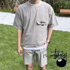 STUSSY 스투시 포켓 윈드브레이커반팔 반바지 세트