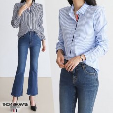 THOM BROWNE 톰브라운 Cotton stripe blouse