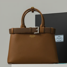 PRADA 프라다 버클 스몰 레더 핸드백 브라운