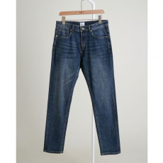 BURBERRY 버버리 체크 금장 패치 EKD 자수 로고 슬림핏 데님 팬츠