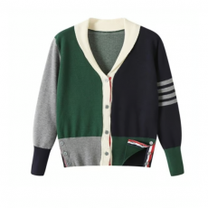 THOM BROWNE 톰브라운 그린 배색 니트 가디건