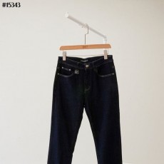 DOLCE&GABBANA 돌체앤가바나 남성 포켓 빈티지 프린팅 DG 참 슬림핏 데님 팬츠