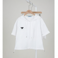 PRADA 프라다 리나일론 삼각로고 반팔 후디 & 숏팬츠 세트