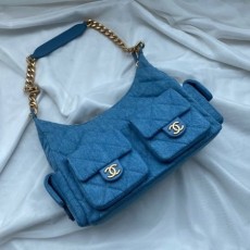 CHANEL 샤넬 데님 맥시 호보백