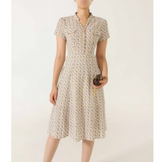 HERMES 에르메스 그랜드 프린트 원피스
