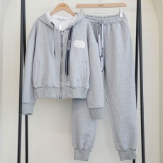 디* 여성 엠보 로고 후드 집업 & 조거 셋